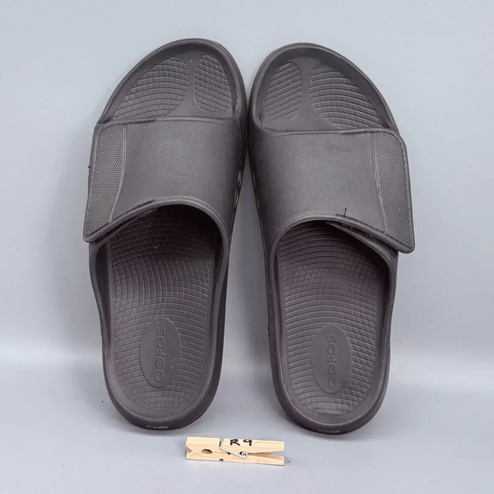 OOFOS OOahh Men's 13 Black Slip-On Sport Comfort Casual Recovery Slide Sandals